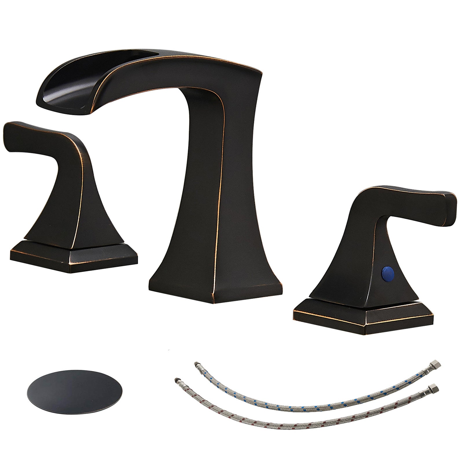 8 in. Widespread 2-Handle Waterfall Bathroom Sink Faucet in Oil Rubbed Bronze