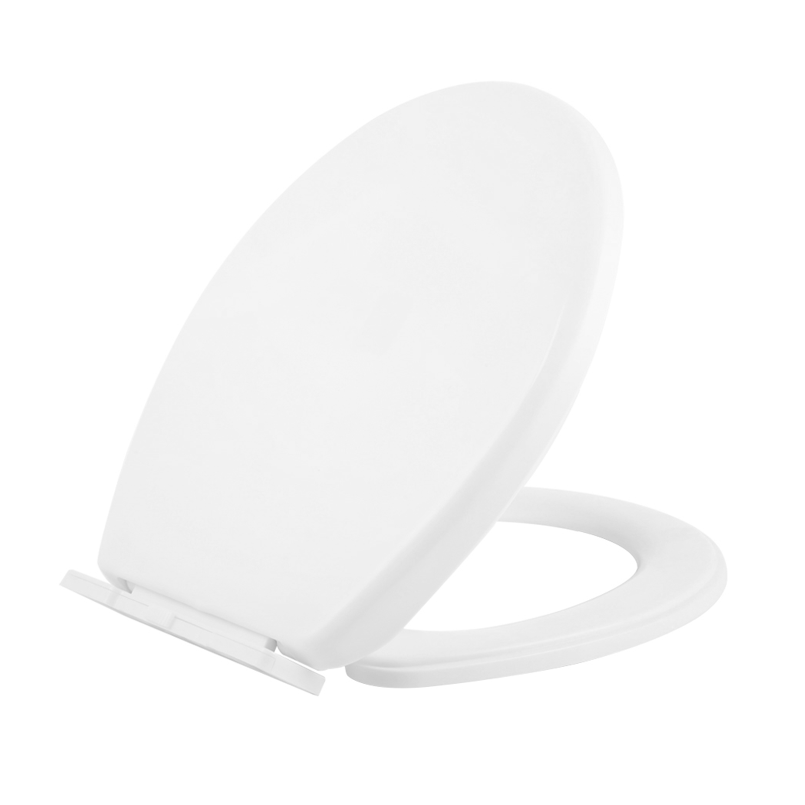 Miibox Removable Round Bowl Matte White Toilet Seat, with Nonslip Grip-Tight Never Loosen Bumpers Prevent Shifting, No Slamming Slow and Quiet-Close Seat, Quick Release for Easy Cleaning