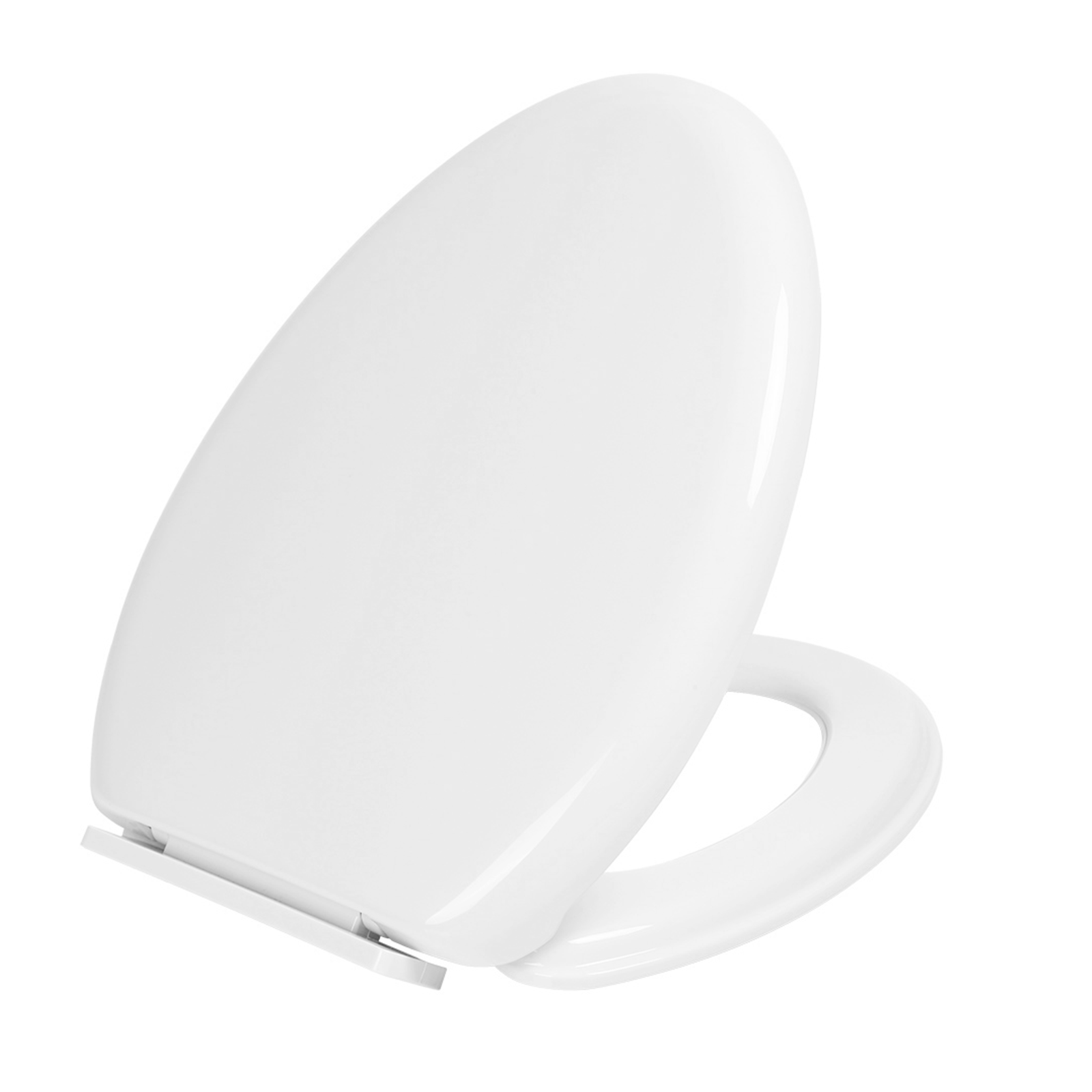 Miibox Removable Elongated Bowl White Toilet Seat, with Nonslip Grip-Tight Never Loosen Bumpers Prevent Shifting, No Slamming Slow and Quiet-Close Seat Cover, Quick Release Hinges for Easy Cleaning