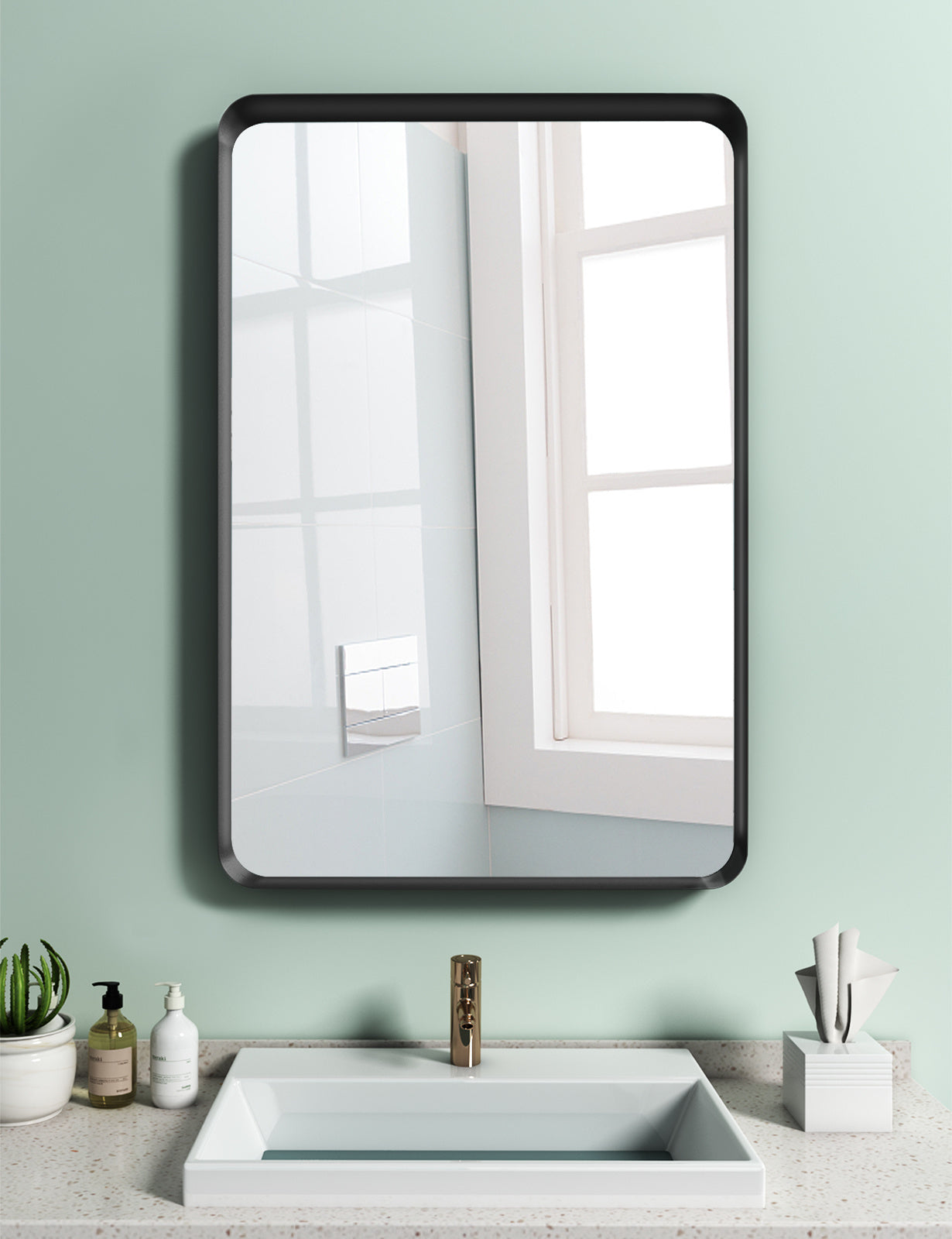 Metal Rectangles Wall Mirror