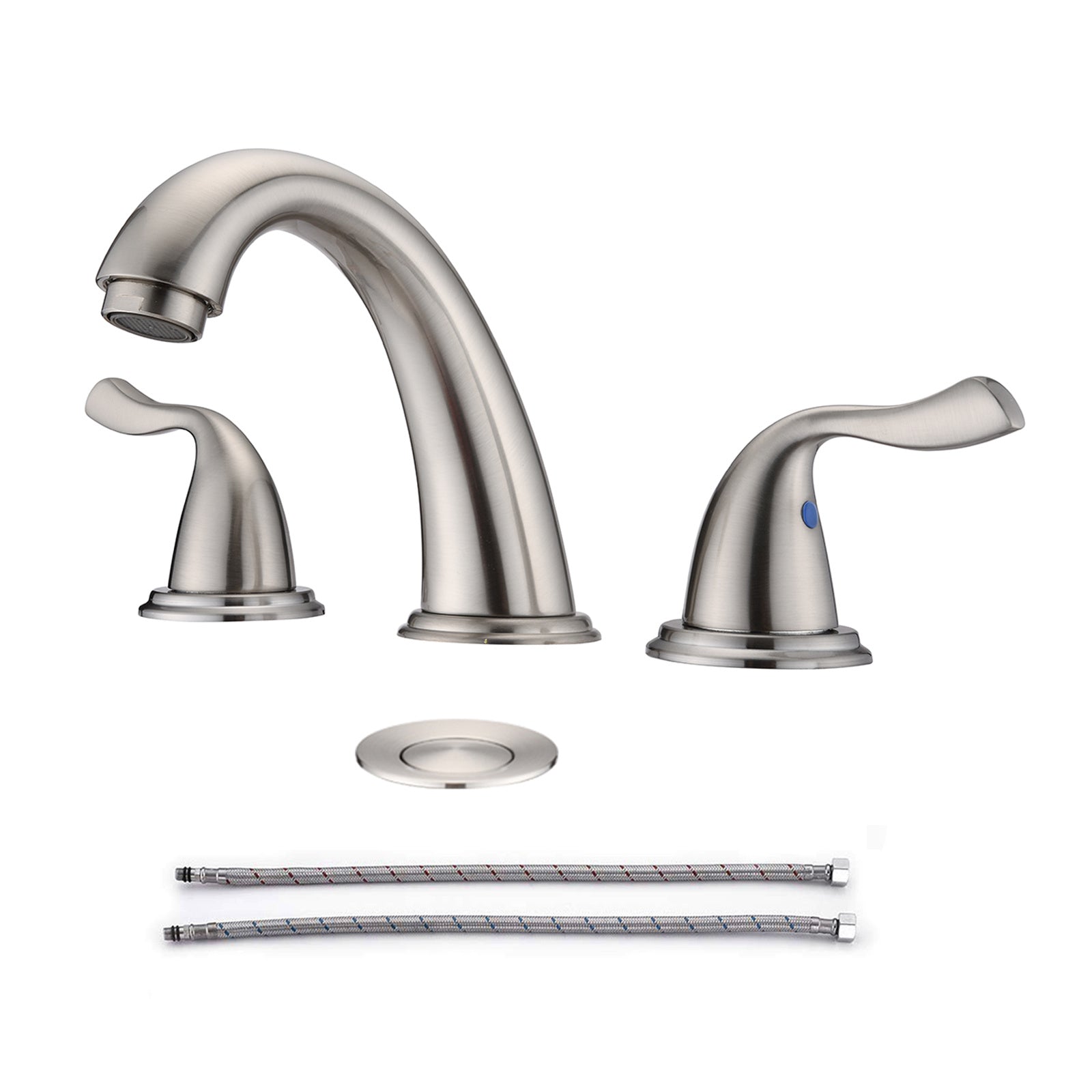 8-Inch 3 Holes 2 Handles Bathroom Sink Faucet, Brushed Nickel