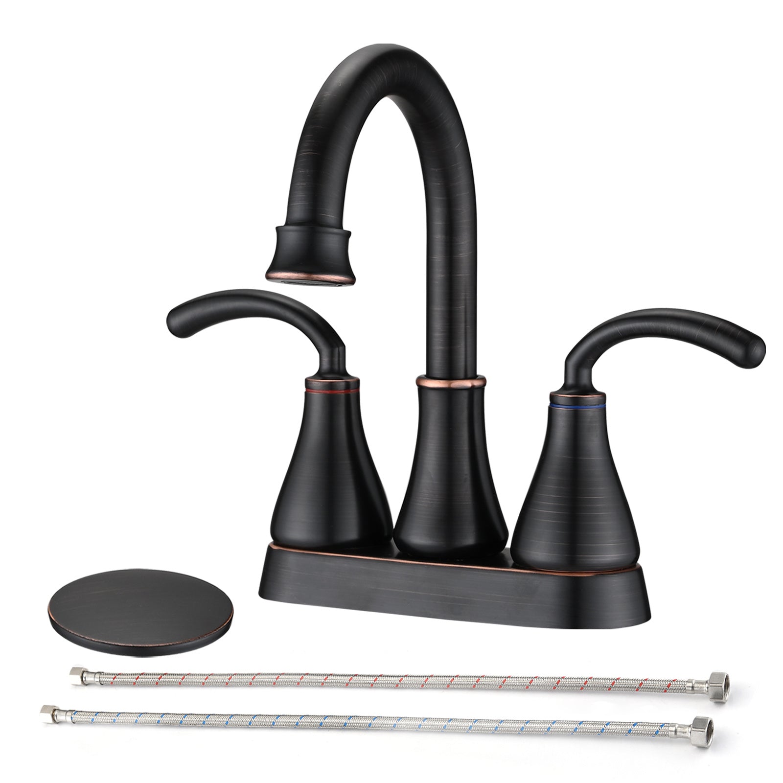 2-Handle Bathroom Sink Faucet with Pop-up Drain Oil-Rubbed Bronze