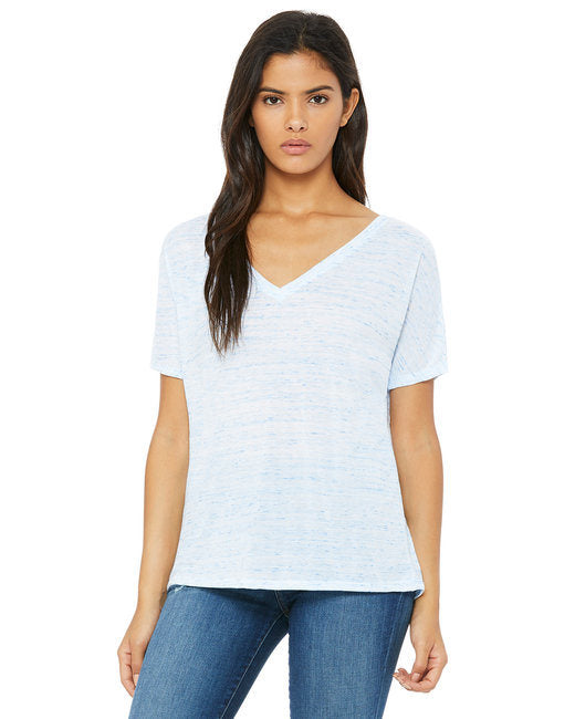 Ladies' Slouchy V-Neck T-Shirt - BLACK - S
