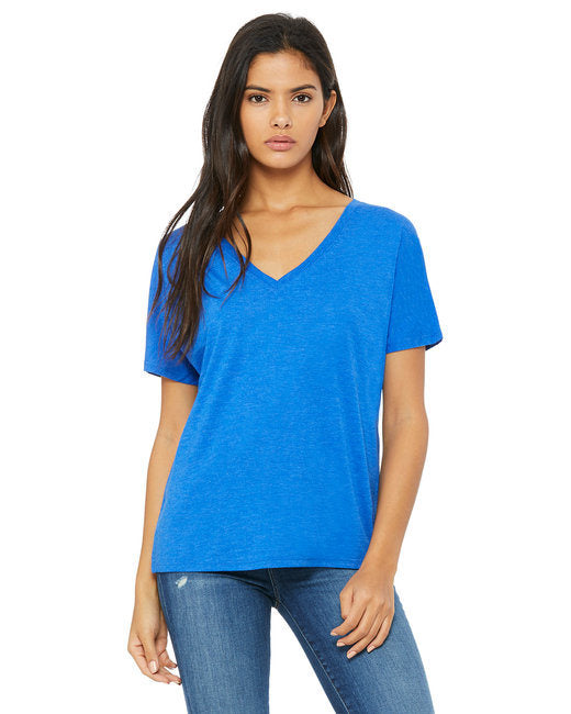 Ladies' Slouchy V-Neck T-Shirt - BLACK - S