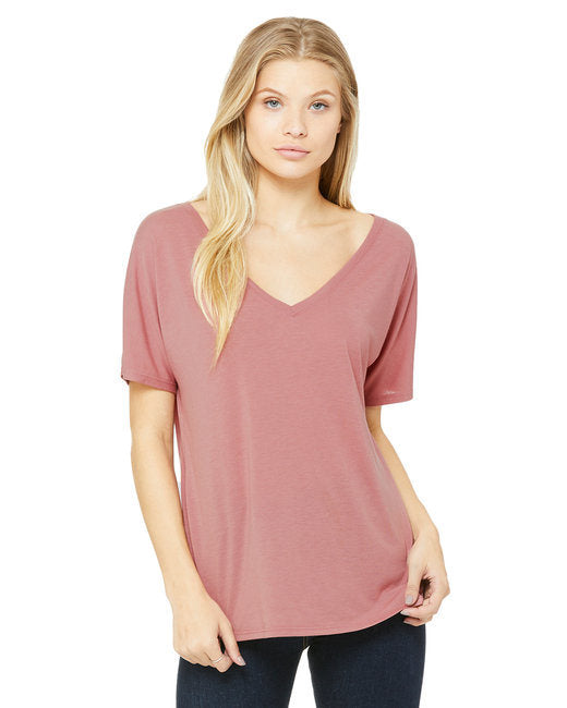 Ladies' Slouchy V-Neck T-Shirt - BLACK - S