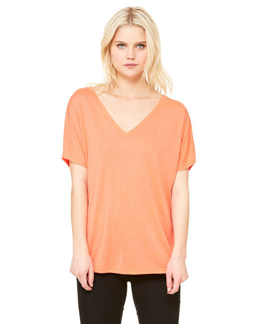 Ladies' Slouchy V-Neck T-Shirt - BLACK - S