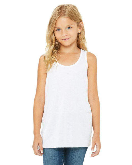 Youth Flowy Racerback Tank - WHITE - M