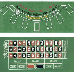 Blackjack and Roulette Table Felt