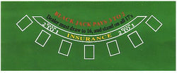 Green Blackjack Table Felt - Gaming Table Top for Blackjack