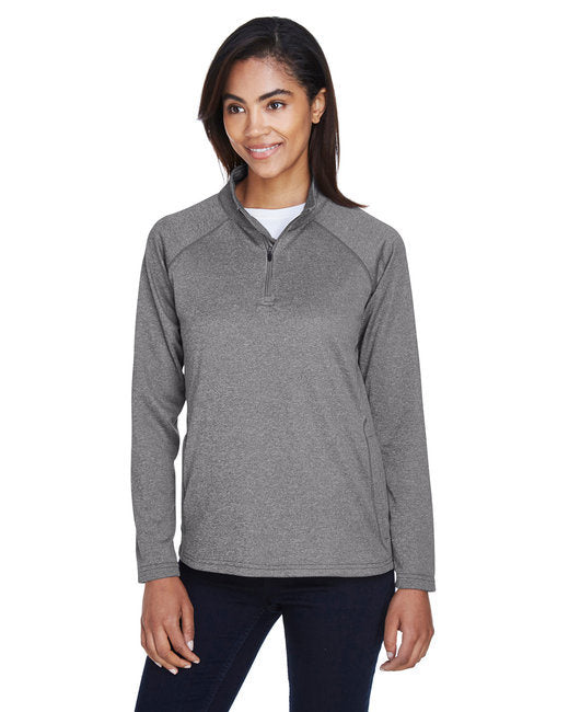 Ladies' Stretch Tech-Shell® Compass Quarter-Zip - DK GREY HEATHER - S