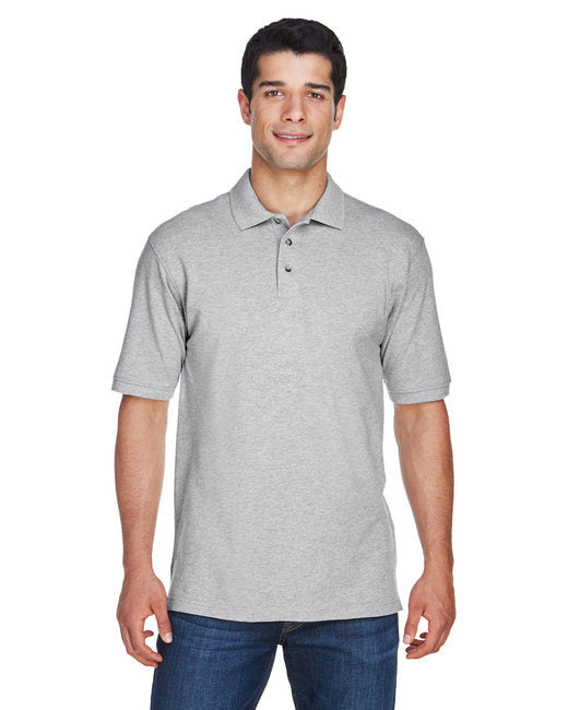 Men's Tall 6 oz. Ringspun Cotton Piqué Short-Sleeve Polo - BLACK - XLT
