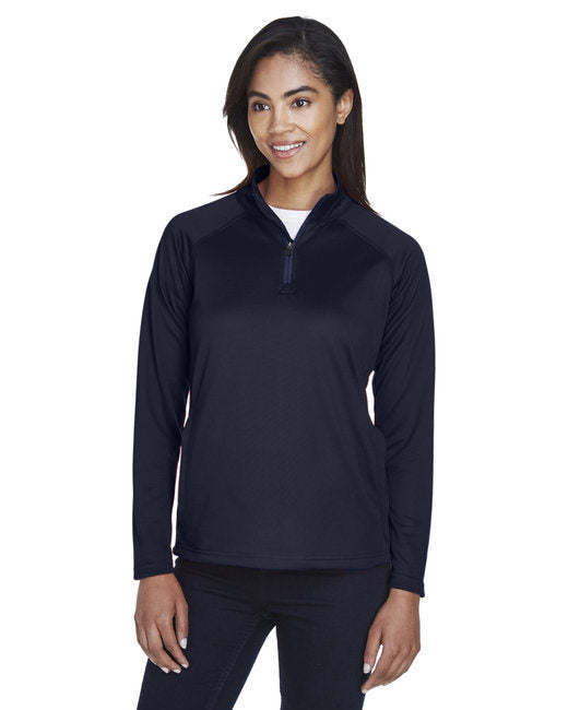 Ladies' Stretch Tech-Shell® Compass Quarter-Zip - DK GREY HEATHER - S