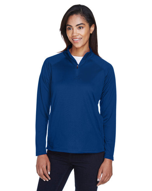 Ladies' Stretch Tech-Shell® Compass Quarter-Zip - DK GREY HEATHER - S