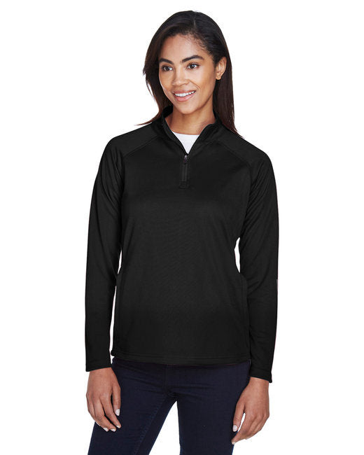 Ladies' Stretch Tech-Shell® Compass Quarter-Zip - DK GREY HEATHER - S