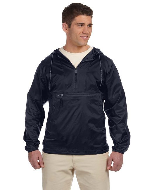 Adult Packable Nylon Jacket - BLACK - S