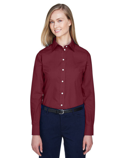 Ladies' Crown Woven Collection™ Solid Broadcloth - WHITE - 4XL