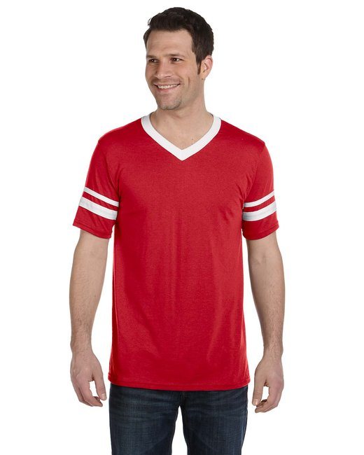 Adult Sleeve Stripe Jersey - WHITE/ RED - S