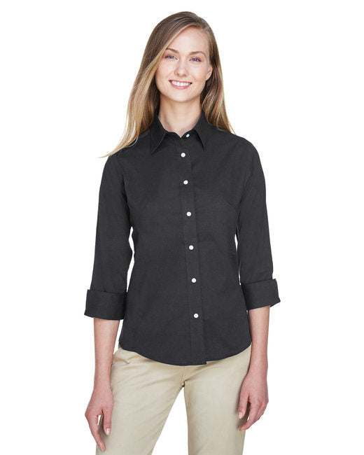 Ladies' Perfect Fit™ 3/4-Sleeve Stretch Poplin Blouse - LIME - S
