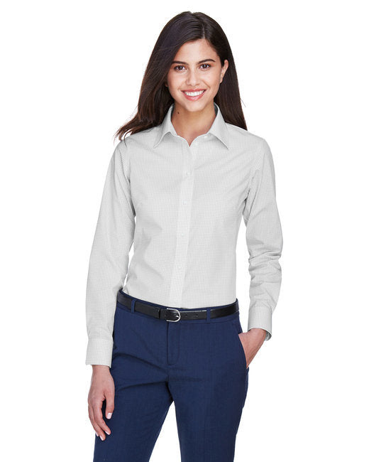 Ladies' Crown Woven Collection™ Gingham Check - SILVER - S
