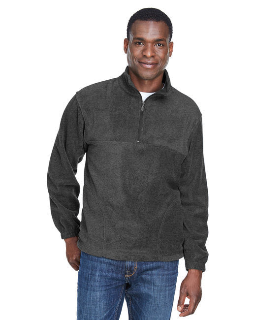 Adult 8 oz. Quarter-Zip Fleece Pullover - BLACK - S