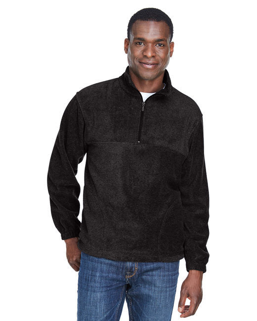 Adult 8 oz. Quarter-Zip Fleece Pullover - BLACK - S