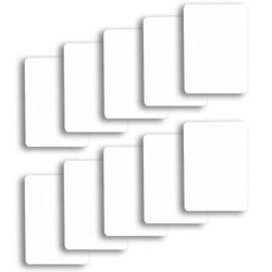 Set of 10 White Plastic Poker Size Cut Cards