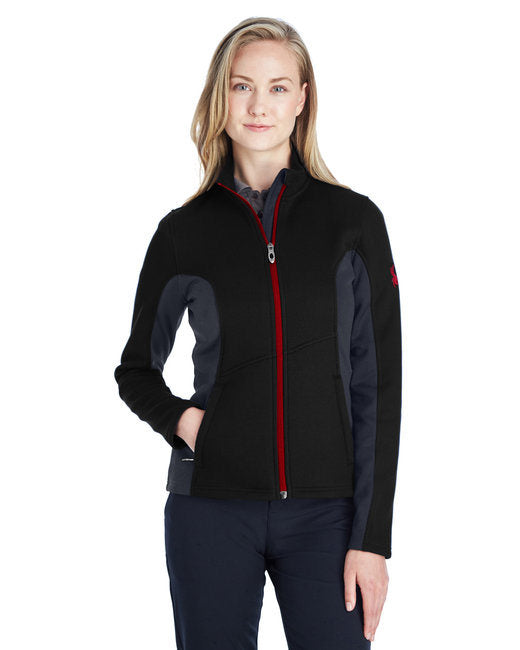 Ladies' Constant Full-Zip Sweater Fleece Jacket - BLACK/ PLR/ RED - XS