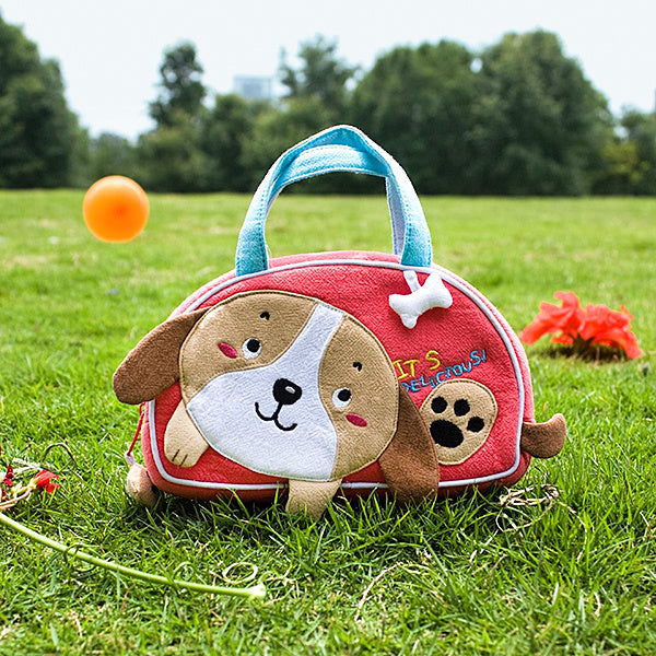 [Little Dog] Embroidered Applique Kids Mini Handbag / Cosmetic Bag / Travel Wallet (7.1*4.3*2)