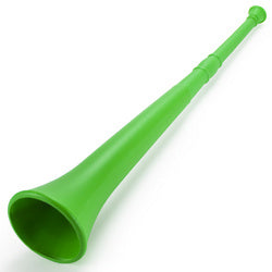 Green 26in Plastic Vuvuzela Stadium Horn, Collapses to 14in