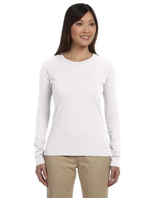 Ladies' 4.4 oz.; 100% Organic Cotton Classic Long-Sleeve T-Shirt - BLACK - S