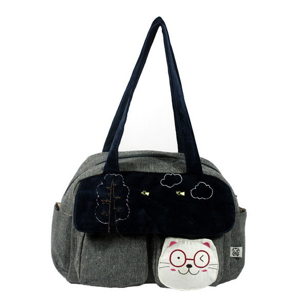 [Sunny Day] 100% Cotton Canvas Shoulder Bag / Swingpack / Travel Bag