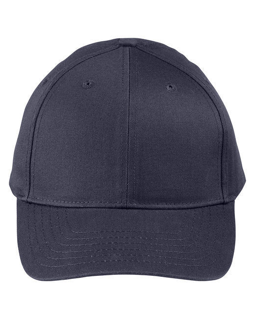 Adult Structured Twill 6-Panel Snapback Cap - BLACK - OS