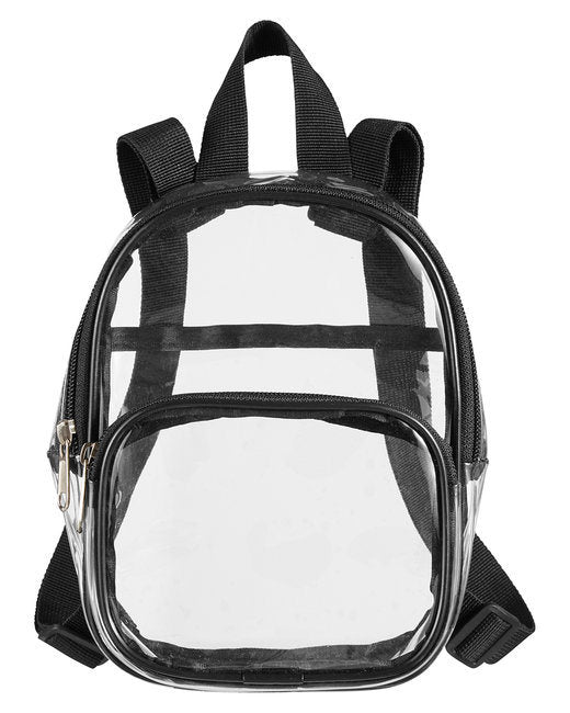 Unisex Clear PVC Mini Backpack - BLACK - OS