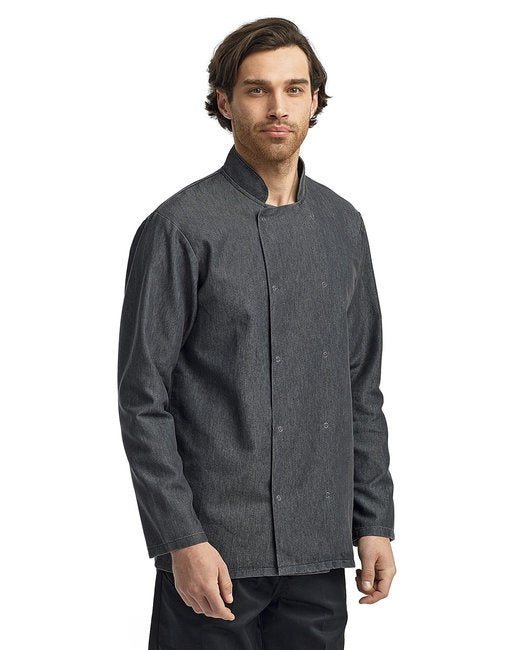 Unisex Denim Chef's Jacket - BLACK DENIM - 2XL