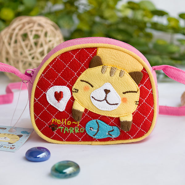 [Kitty & Fish] Embroidered Applique Swingpack Bag Purse / Wallet Bag / Coin Purse (3.9*3.3)