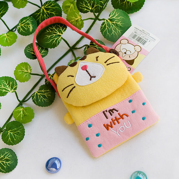 [Pretty Cat] Embroidered Applique Mini Swingpack Bag Purse / Wallet Bag / Camera Bag (4.4*3.2)