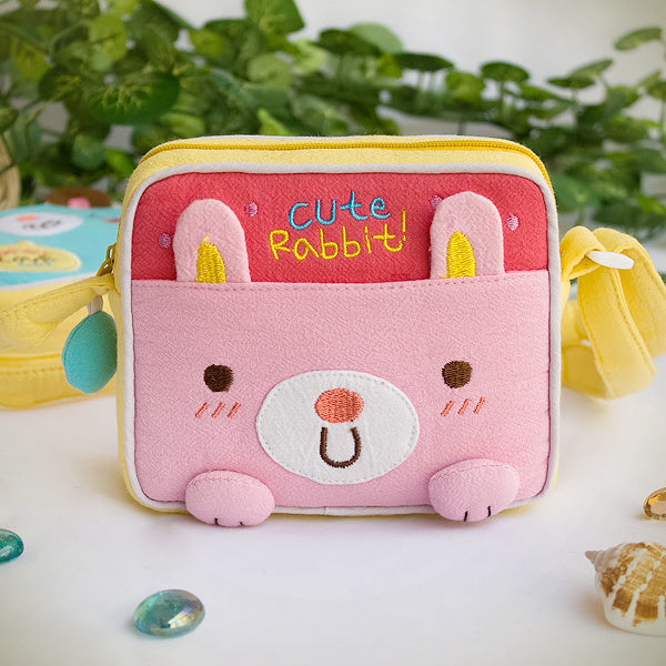 [Cute Rabbit] Embroidered Applique Swingpack Bag Purse / Wallet Bag / Shoulder Bag (5.5*4.7*1.2)