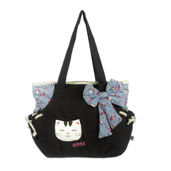 [Sweet Cat] 100% Cotton Canvas Shoulder Bag / Swingpack / Travel Bag