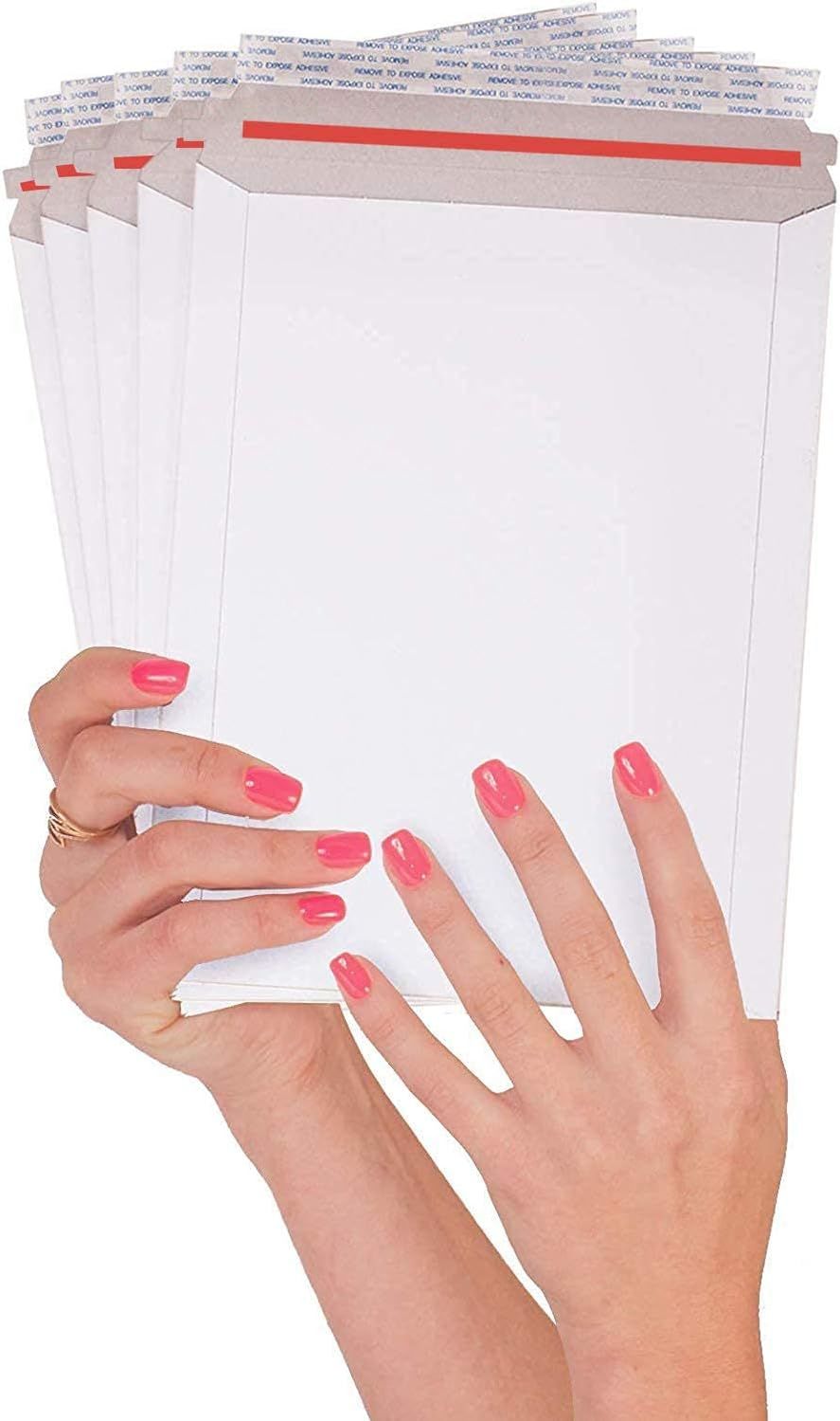 25 Pack Rigid Envelopes 7 x 9 Inch Size. Paperboard Mailers 7x9 Stay Flat Envelopes. White Rigid Photo; Document Mailer. No Bend for Shipping Photos; Prints. Peel and Seal Fiberboard; Cardboard