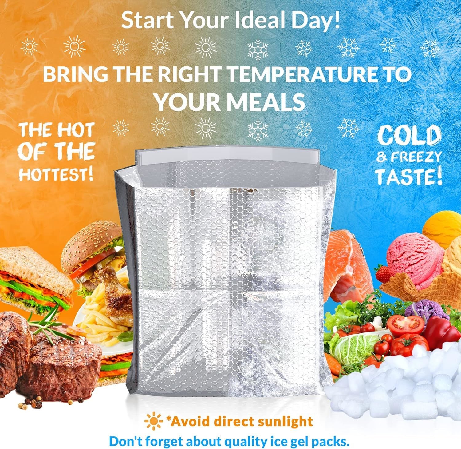 Insulated Box Liners 6x6x6 Inch Size. Pack of 5 Bubble Packaging Bags 6" x 6" x 6" Cold Box Insulation Liners. Foil Insulated Thermal Bags. Bubble The