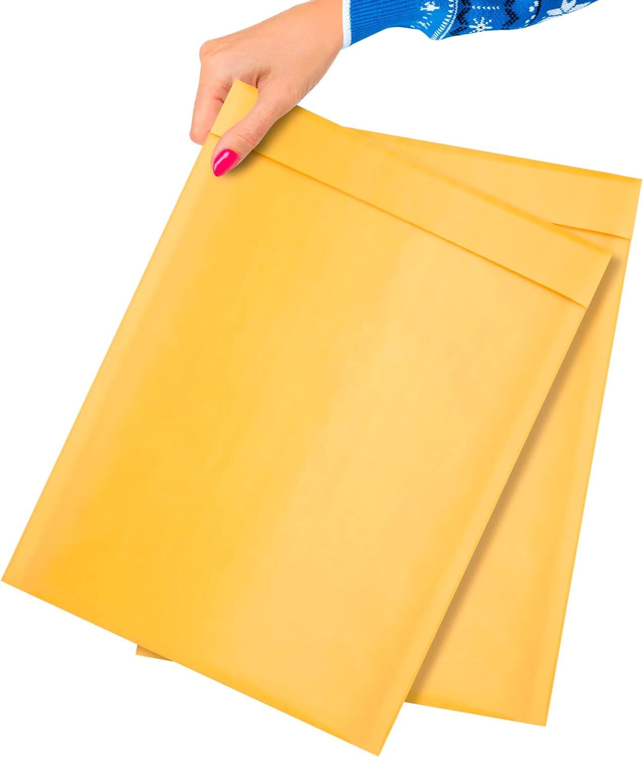 Pack of 25 Gold Kraft Bubble Padded Envelopes 10.5 x 15 Bubble Mailers. Peel and Seal Envelopes. Yellow Cushion Envelopes 10 1/2 x 15 for Mailing Packaging Shipping Mailer in Bulk; Wholesale Price