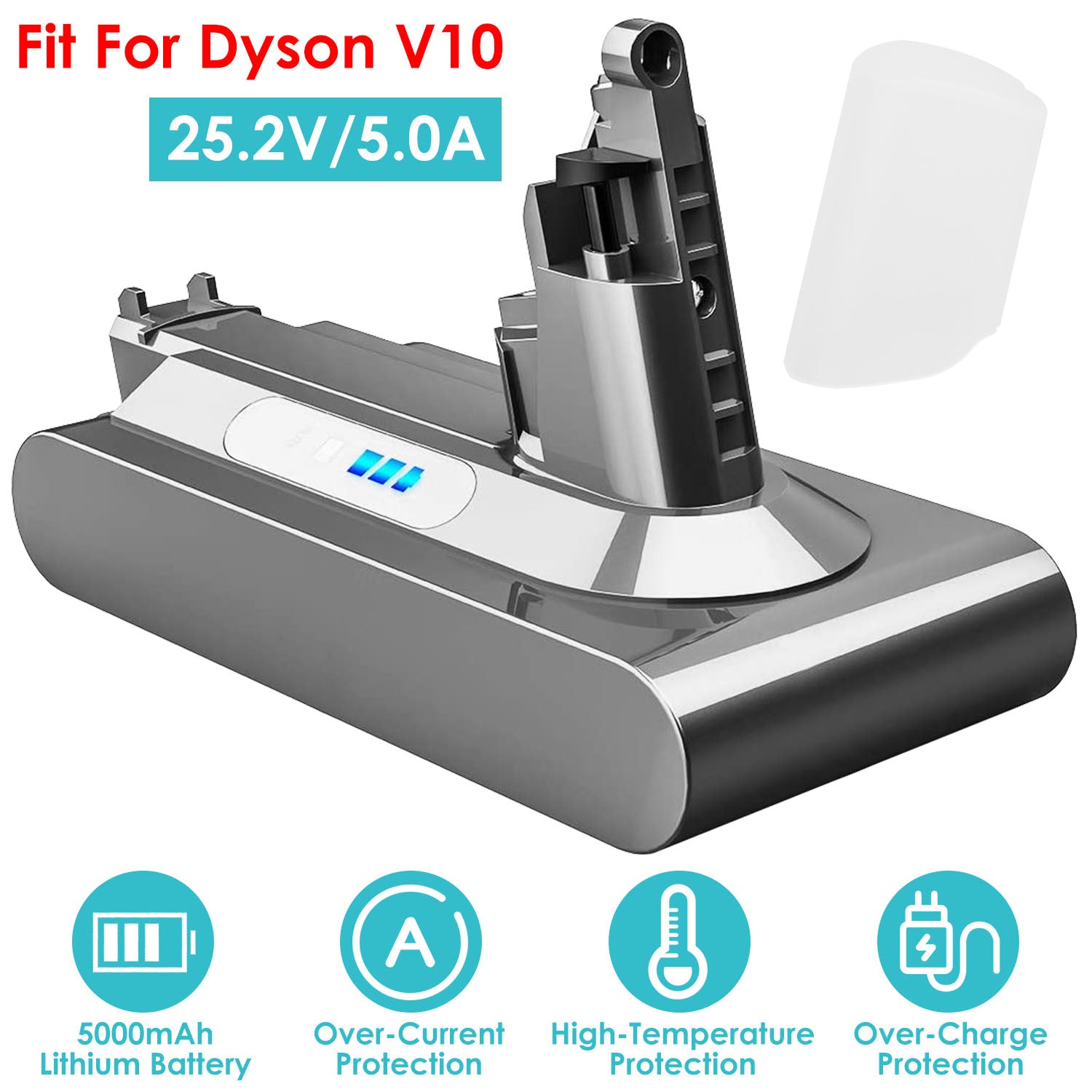 5000mAh 25.2V V10 Battery Replacement Vacuum Cleaner Li-ion Battery