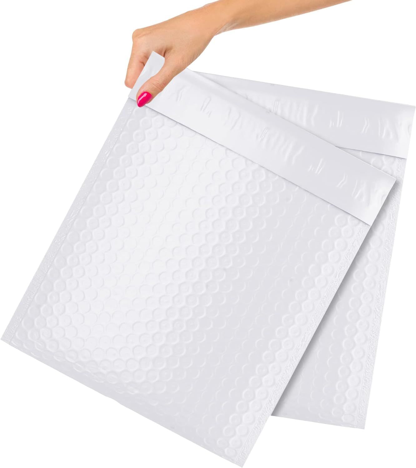 Pack of 25 White Poly Bubble Mailers 8.5 x 11. Peel and Seal Bubble Padded Envelopes. Padded Mailer Envelopes 8 1/2 x 11; Shipping Bags for Mailing; Packing; Packaging in Bulk. Wholesale Price.