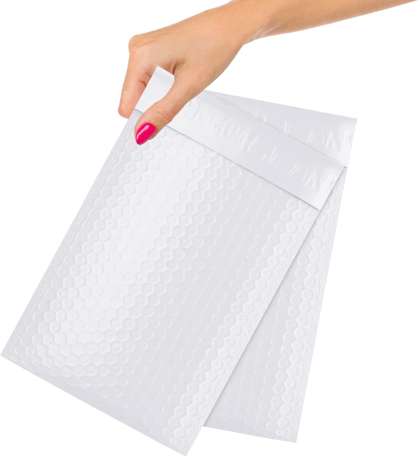 Poly Bubble Mailers 5" x 9"; Pack of 25 White Padded Shipping Envelopes for Mailing; Tear-Proof Bubble Mailer Padded Envelopes; Waterproof Bubble Envelopes Bulk; Self-Seal Padded Mailers