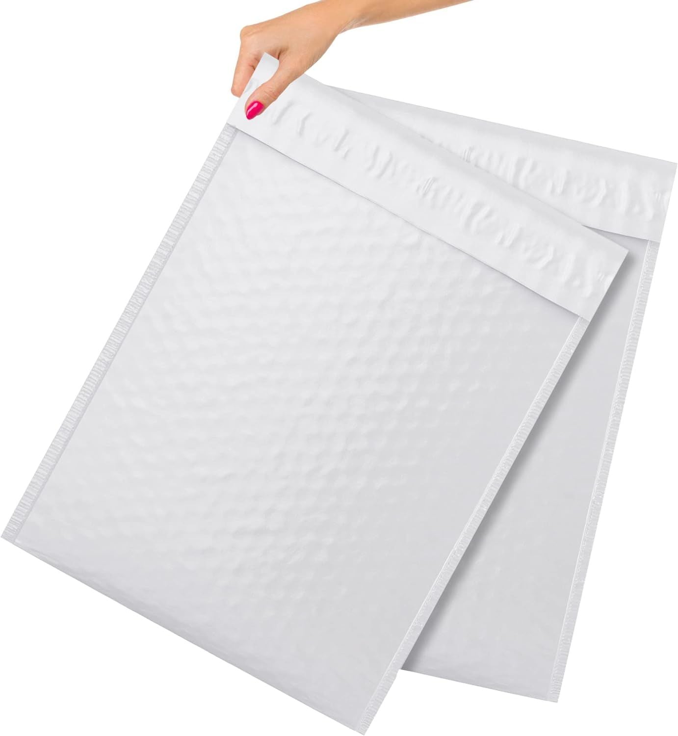 Poly Bubble Mailers 9.5" x 13"; Pack of 25 White Padded Shipping Envelopes for Mailing; Tear-Proof Bubble Mailer Padded Envelopes; Waterproof Bubble Envelopes Bulk; Self-Seal Padded Mailers