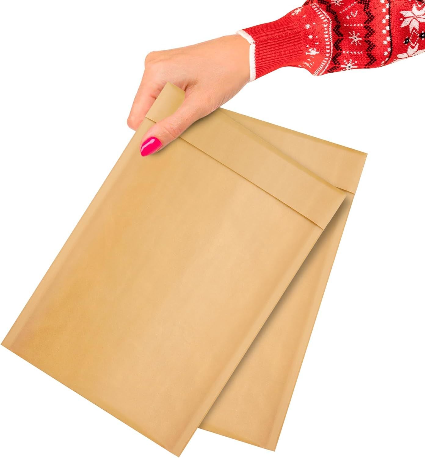 Kraft Bubble Mailers 6 x 9; Natural Brown Kraft Bubble Envelopes Pack of 25; Water Resistant Self Seal Padded Mailers; Poly and Paper Envelope Mailers; Lightweight Bubble Mailer Envelopes