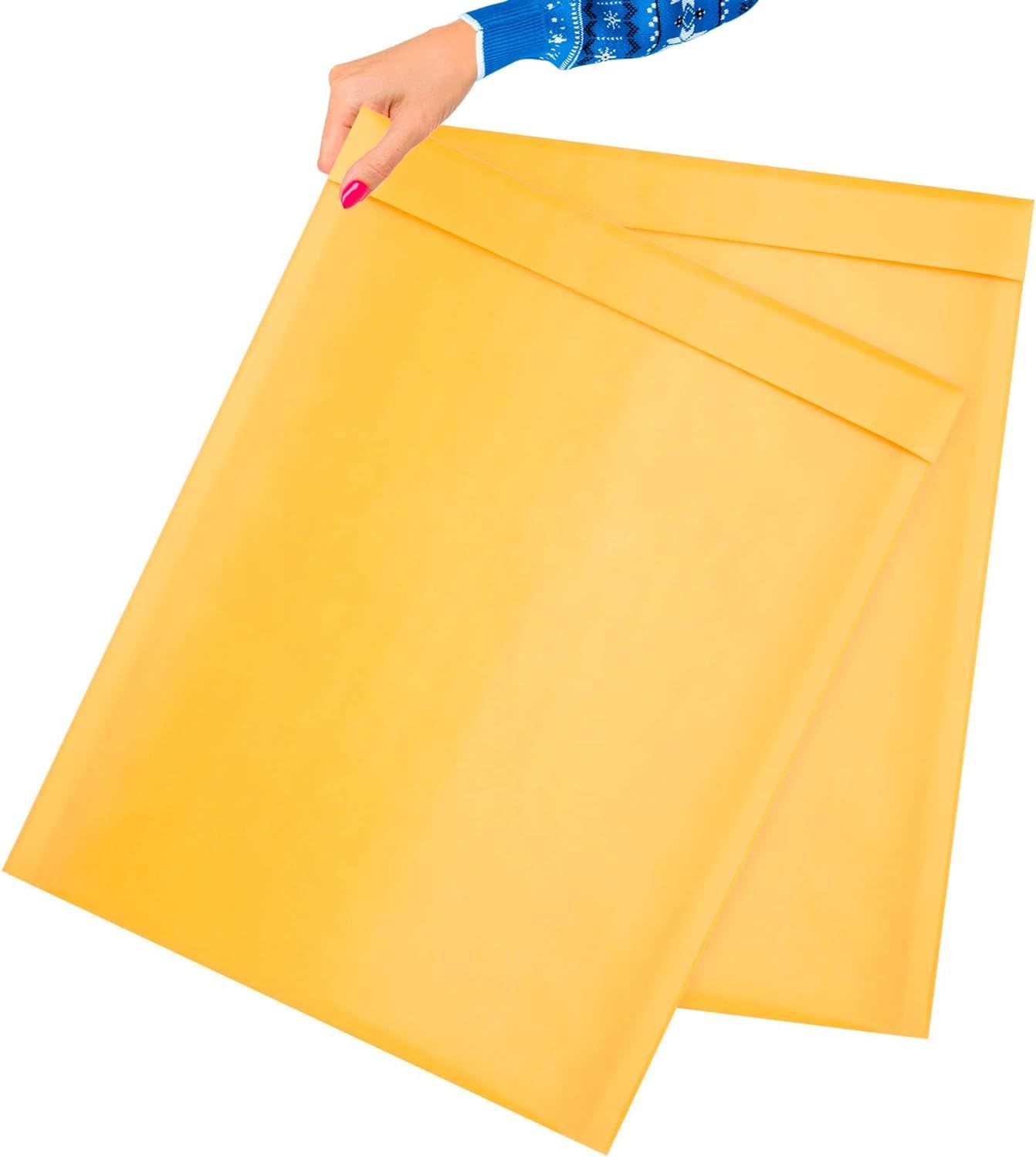 Pack of 10 Gold Kraft Bubble Padded Envelopes 14.25 x 19 Kraft Bubble Peel and Seal Envelopes Yellow Kraft Bubble Mailers 14 1/4 x 19 Shipping Bags for Mailing Packing Packaging Wholesale Price