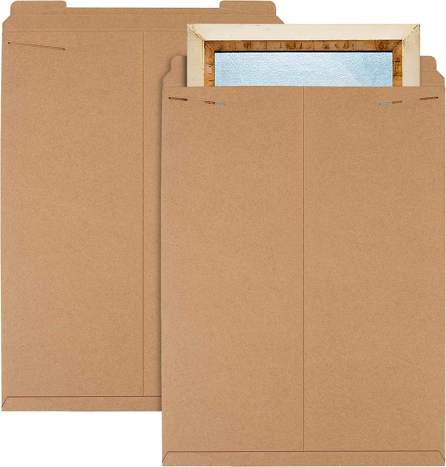 Pack of 5 Tab Lock Mailers 20 x 27 Kraft Chipboard envelopes 20x27 Rigid Paperboard mailers. Locking tab Closure. No Bend documents; Photos; Diplomas. Ideal for CD; DVD; booklets; Jewelry.