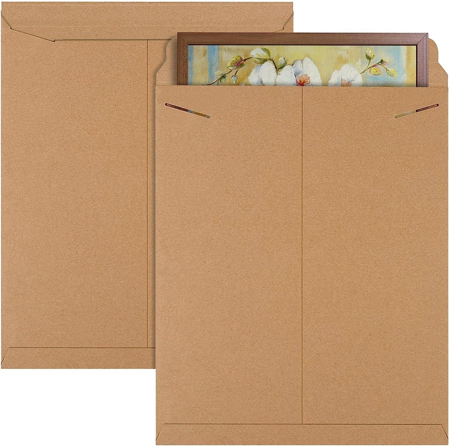 Pack of 5 Tab Lock Mailers 17 x 21 Kraft Chipboard envelopes 17x21 Rigid Paperboard mailers. Locking tab Closure. No Bend documents; Photos; Diplomas. Ideal for CD; DVD; booklets; Jewelry.