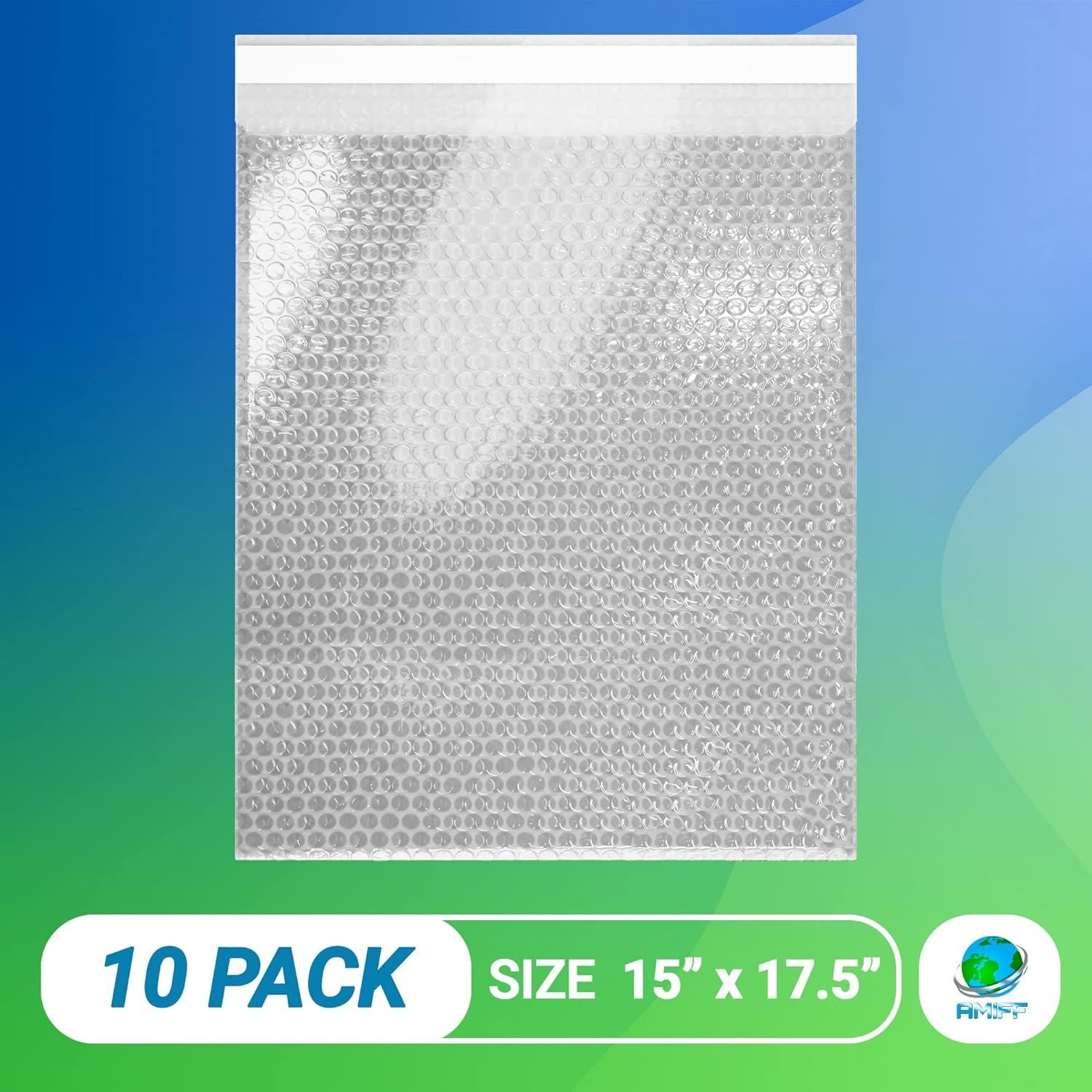Bubble Out Bags 15 x 17.5 Inch Size. Pack of 10 Bubble Pouches 15" x 17" 1/2. Waterproof Bubble Packaging Envelopes. Clear Bubble Pouch for Moving. Bu